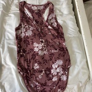 Purple floral American Eagle bodysuit